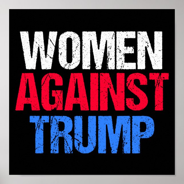 Women Against Trump 2024 Election Black Poster (Front)