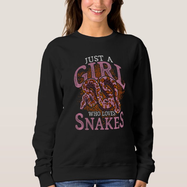 Women Animal  Pet Owner Reptile Keeper Girls Snake Sweatshirt (Front)