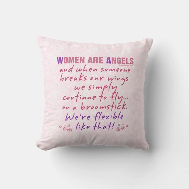 Women are Angels Cushion (Front)