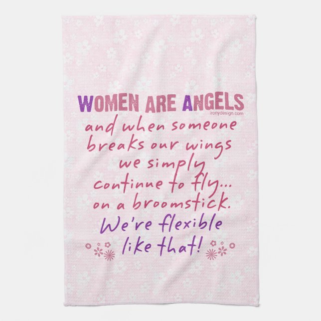 Women are Angels Tea Towel (Vertical)