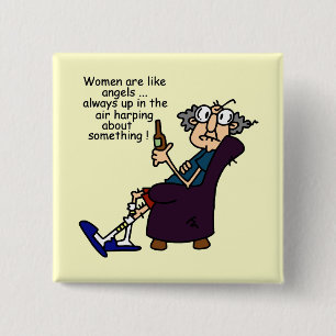 Women Are Like Angels 15 Cm Square Badge