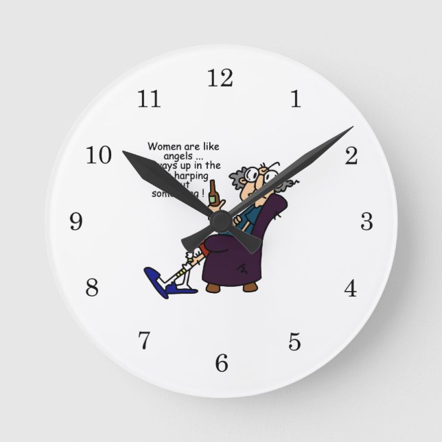 Women Are Like Angels Round Clock (Front)