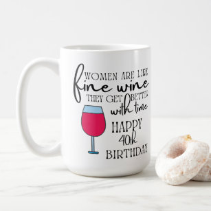 Women Are Like Wine 40th Birthday Coffee Mug