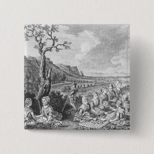 Women at Quern and Luaghad with view Talyskir 15 Cm Square Badge