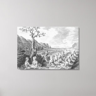 Women at Quern and Luaghad with view Talyskir Canvas Print
