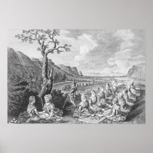 Women at Quern and Luaghad with view Talyskir Poster