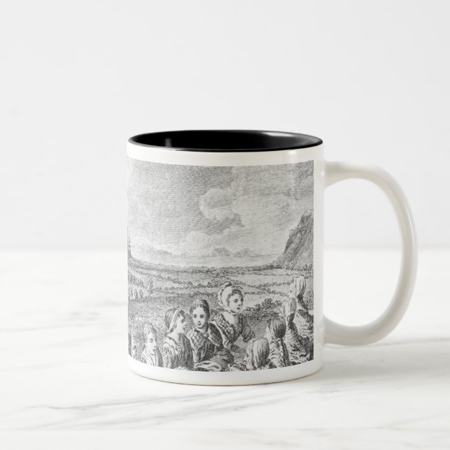 Women at Quern and Luaghad with view Talyskir Two-Tone Coffee Mug (Right)