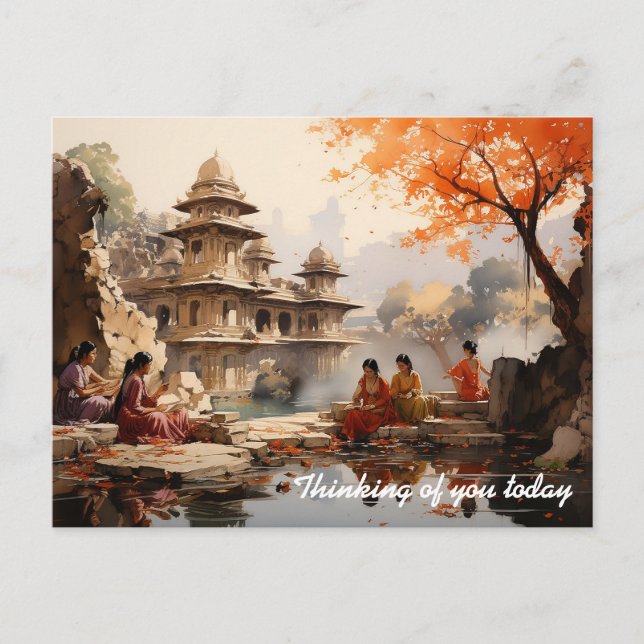 Women at the Raja's summer estate Postcard (Front)