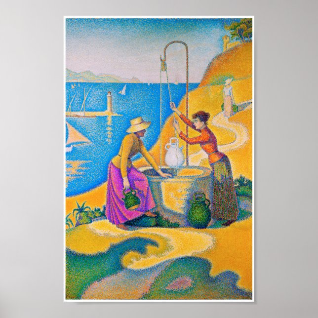 Women at the Well, Signac Poster (Front)