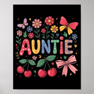 Women Auntie Coquette Bow Pink Spring Summer Poster