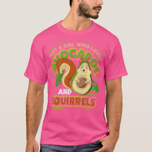 Women Avocado Lover Girls Forest Animal Squirrel T-Shirt
