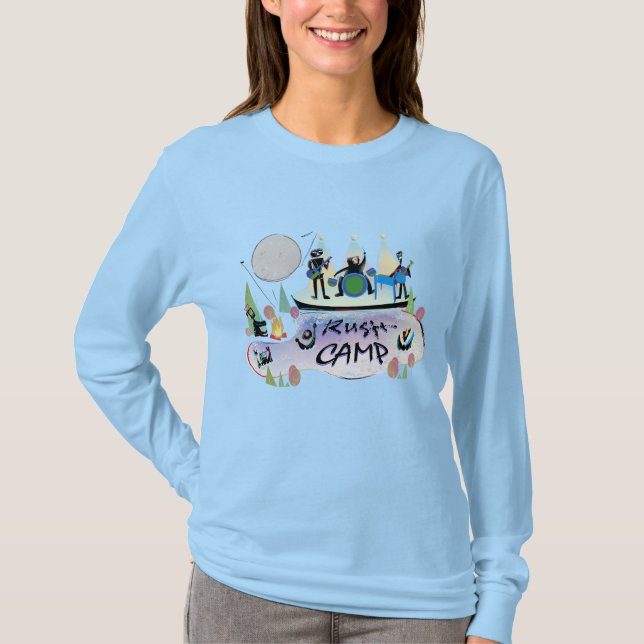 Women Basic Long Sleeve T-Shirt Vivid Lt Blu Rush (Front)