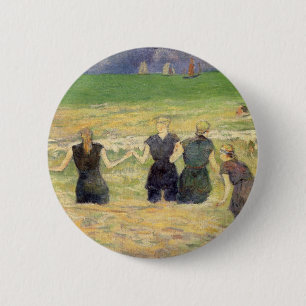 Women Bathing Dieppe by Paul Gauguin 6 Cm Round Badge