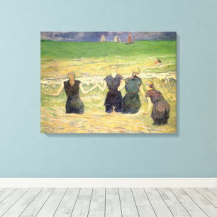 Women Bathing Dieppe by Paul Gauguin Canvas Print