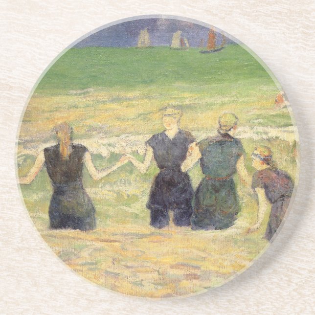 Women Bathing Dieppe by Paul Gauguin Coaster (Front)
