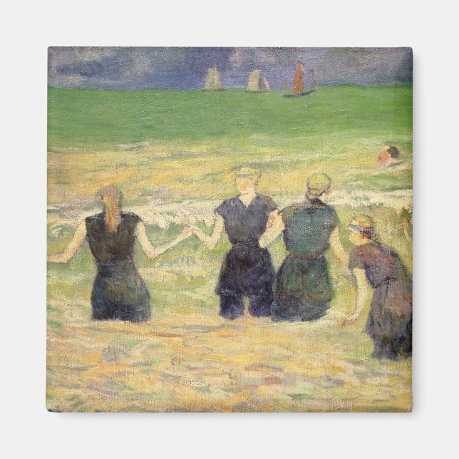 Women Bathing Dieppe by Paul Gauguin Magnet (Front)