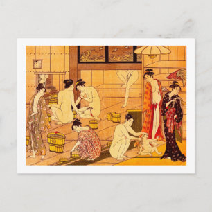Women Bathing, Torii Kiyonaga Japanese Fine Art Postcard