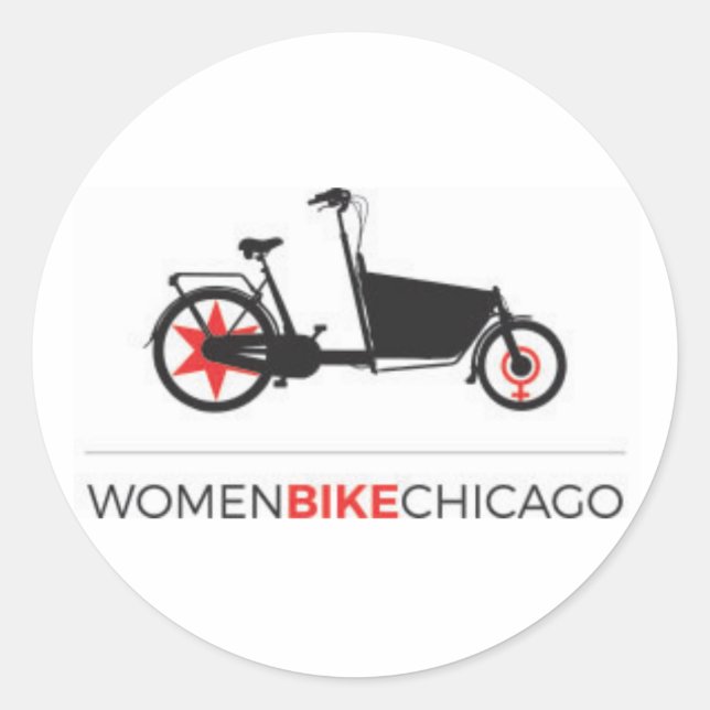 Women BIke Chicago - Cargo Bike Design Stickers (Front)