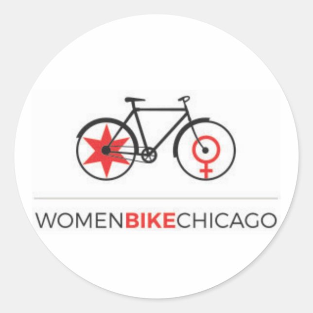 Women Bike Chicago - Commuter Bike Design Stickers (Front)