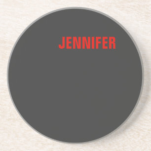 Women Black Colour Your Name Customise Gift Coaster