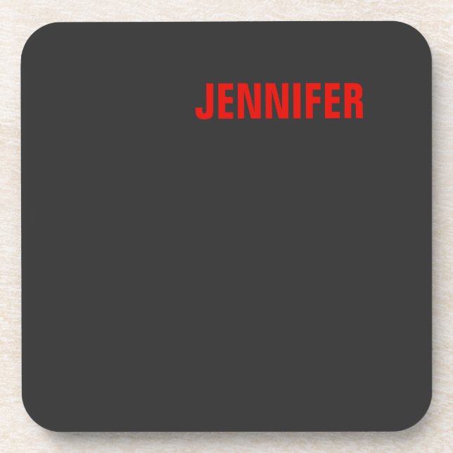 Women Black Colour Your Name Customise Gift  Coaster (Front)
