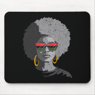 Women Black Queen Afro Melanin Face Dripping Junet Mouse Pad