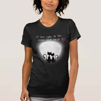 Women Black T-Shirt with cats on 🌙
