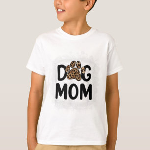 Women Bleached Dog Mum Dog Mum Paw Leopard T-Shirt