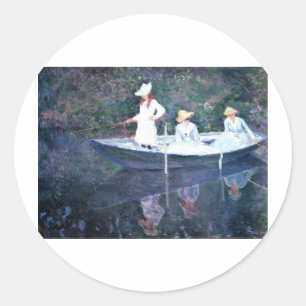 Women Boating - Claude Monet Classic Round Sticker