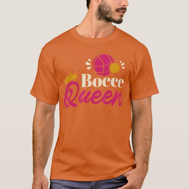 Women Bocce Ball Player Italian Bocce Queen retro T-Shirt (Front)