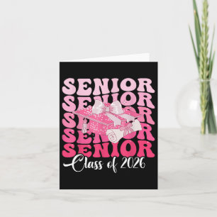 Women Bow Groovy Senior Year 2025 Graduation Cl Of Card