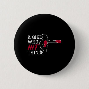 Women Boxing Kickboxing Gloves Ladies Girls Gift  6 Cm Round Badge