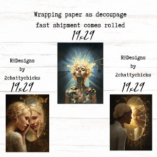 Women Broken But Made Whole Wrapping Decoupage Wrapping Paper Sheet