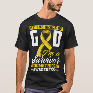 Women By The Grace God I m A Survivor Endometriosi T-Shirt