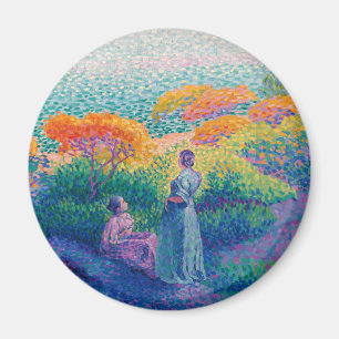 WOMEN BY THE SHORE PAINTING MAGNET