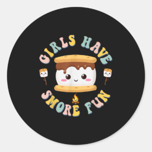 Women Camping Kawaii Smores Girls Have Smore Kids Classic Round Sticker