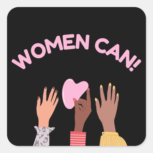 Women Can Feminist Square Sticker (Front)