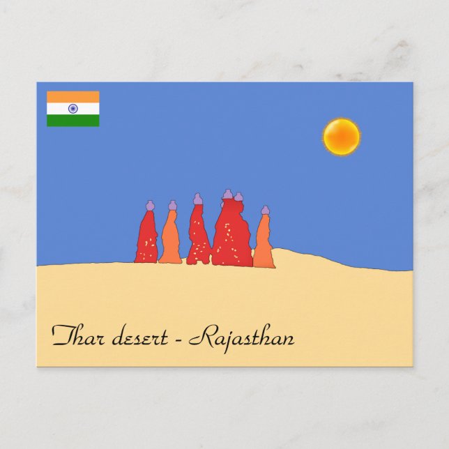 Women carrying water in Thar desert - Rajasthan Postcard (Front)