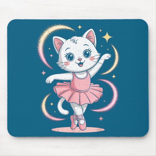 Women Cat Tutu Ballet Dancing Ballet Mouse Pad (Front)