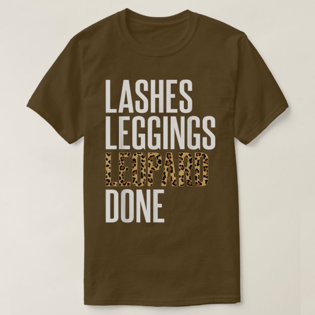 Women Check List Lashes Legging Leopard Autumn Fal T-Shirt (Design Front)