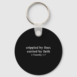 Women Christian Crippled By Fear Carried By Faith Key Ring