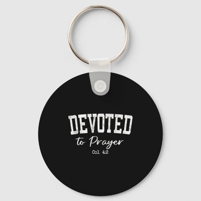 Women Christian Shirts Devoted To Prayer Bible Wor Key Ring (Front)