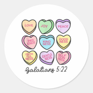 Women Christian Valentine Galatians Conversation H Classic Round Sticker