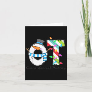 Women Christmas Occupational Therapy Ot Ota Snowma Card