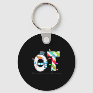 Women Christmas Occupational Therapy Ot Ota Snowma Key Ring