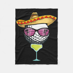 Women Cinco De Mayo Golf Ball With Sombrero Margar Fleece Blanket