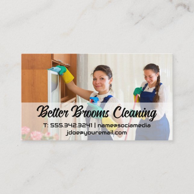 Women Cleaning Household Business Card (Front)