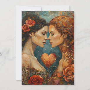 Women Couple LGBTQ Valentine's Day  Holiday Card