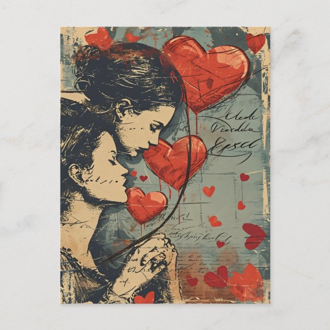 Women Couple LGBTQ Valentine's day  Postcard (Front)