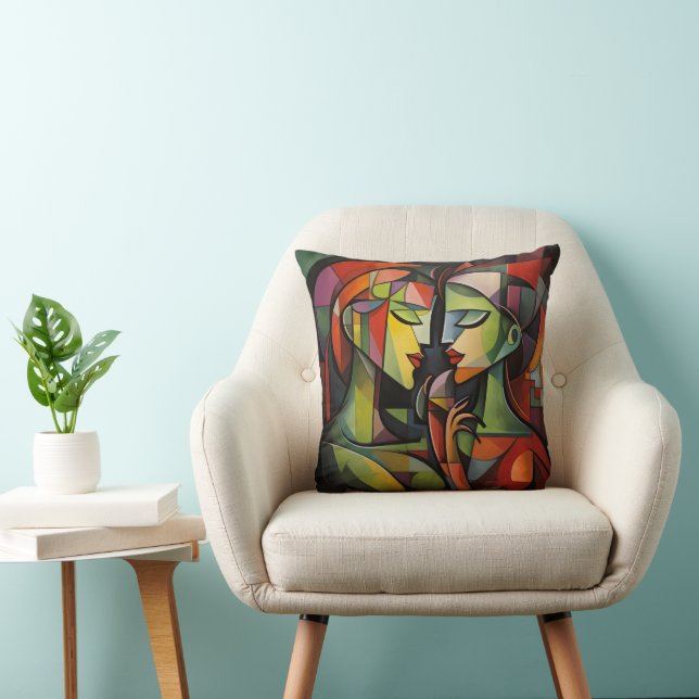 Women Cubism Abstract Art Cushion (Chair)